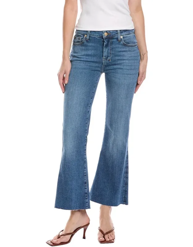Slim Illusion Cropped Dojo Jean With Fading And Whiskering