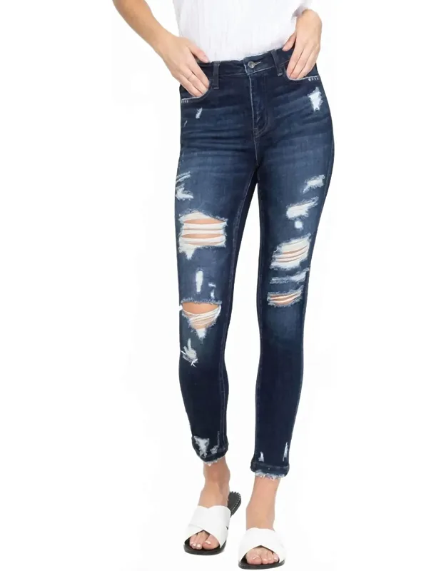High Rise Skinny Distressed Jeans