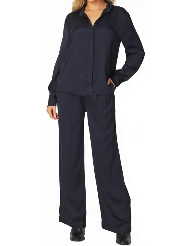 Pleated Wide Leg Trousers
