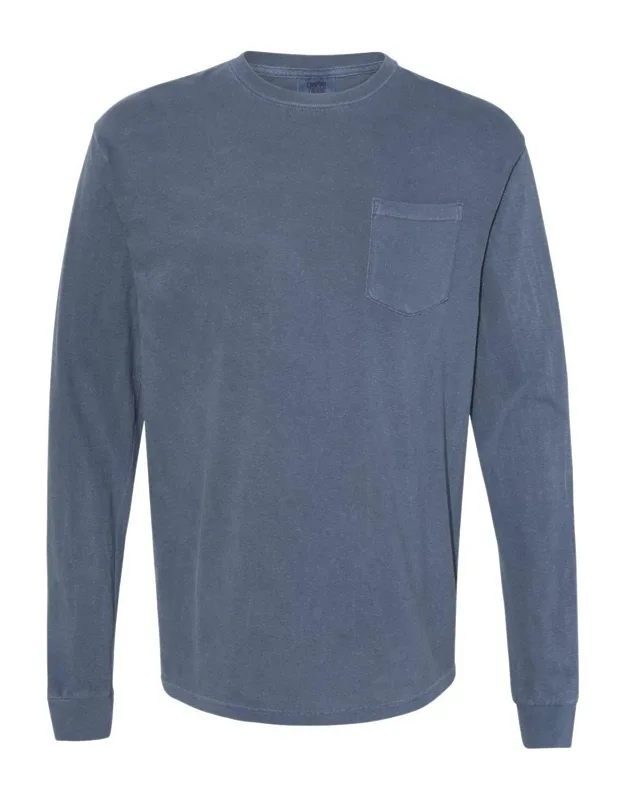 Garment-dyed Heavyweight Long Sleeve Pocket T-shirt