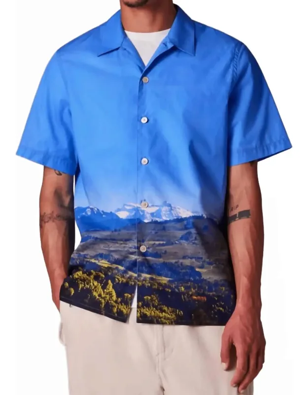 Swiss Alps Print Short-sleeve Shirt