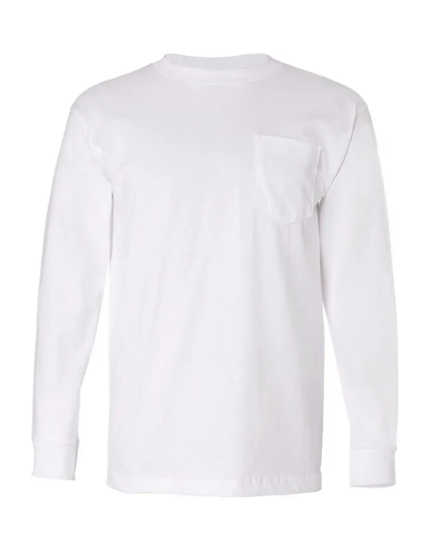 Usa-made Long Sleeve T-shirt With A Pocket