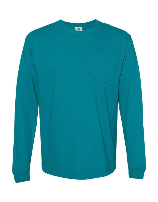 Garment-dyed Heavyweight Long Sleeve Pocket T-shirt