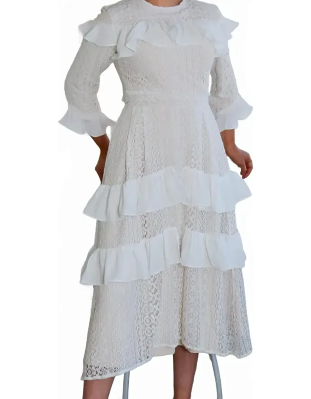 Layered Eyelet Lace Skirt
