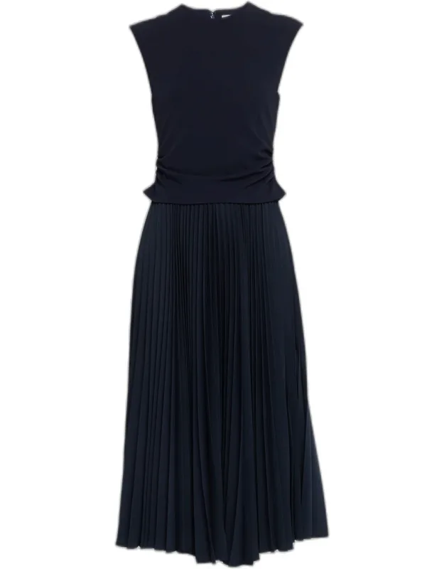Sleeveless Pleated Midi Dress