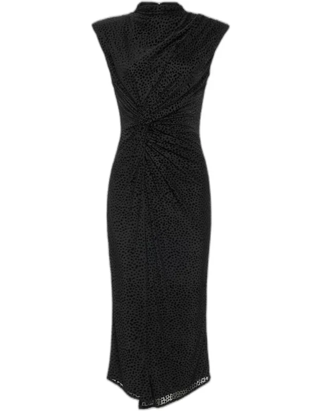 Mock-neck Midi Dress
