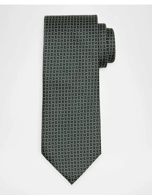 Geometric Net Silk Tie