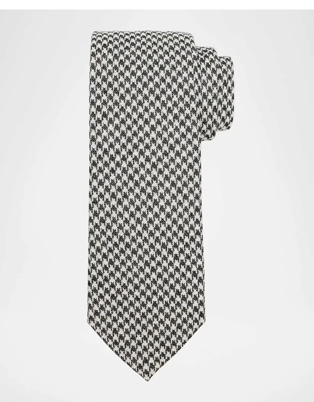 Houndstooth Wool And Silk Tie
