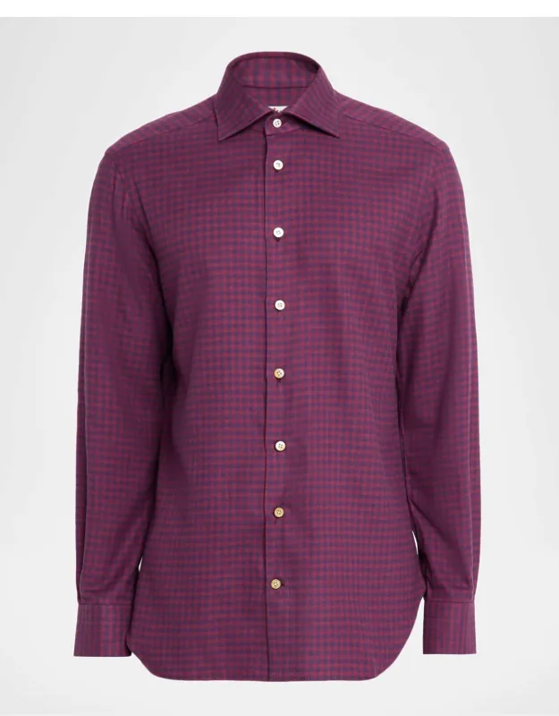 Small Gingham Cotton Sport Shirt