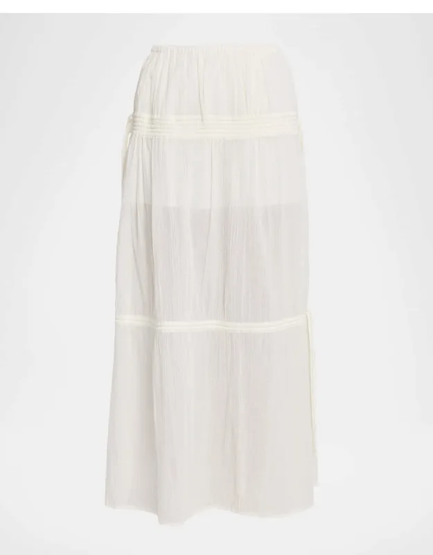 Tiered Drawstring Maxi Skirt