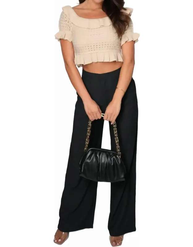 Pointelle Off The Shoulder Top