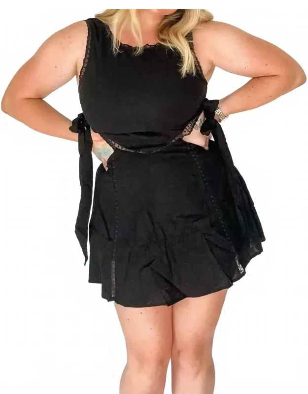 Midnight Crush Mini Dress With Side Tie