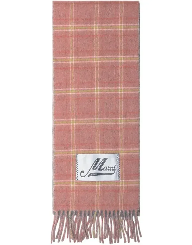 Checkered Scarf With Logo