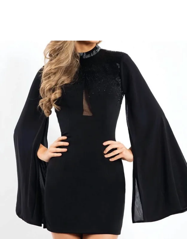 Beaded Jersey Sheath Dress