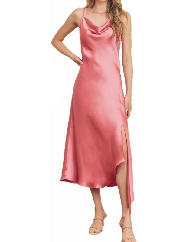 Long Slip Satin Silk Midi Dress
