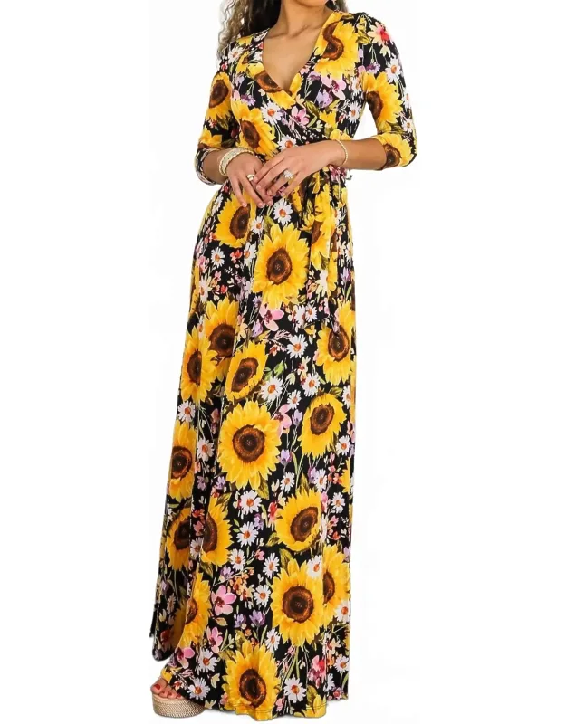 Faux Wrap Maxi Dress