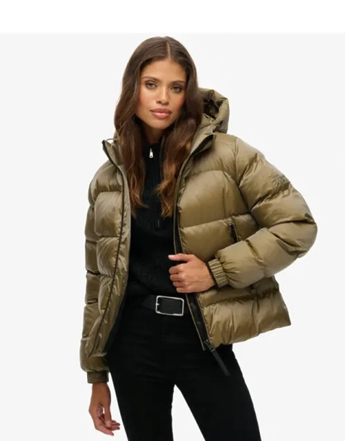 Hooded Luxe Sports Puffer Jacket