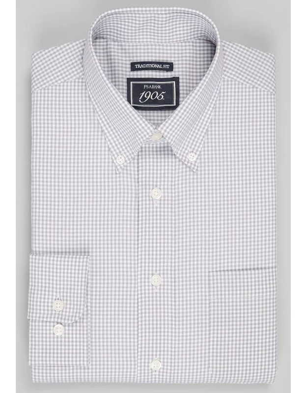 Traditional Fit Gingham Dress Shirt