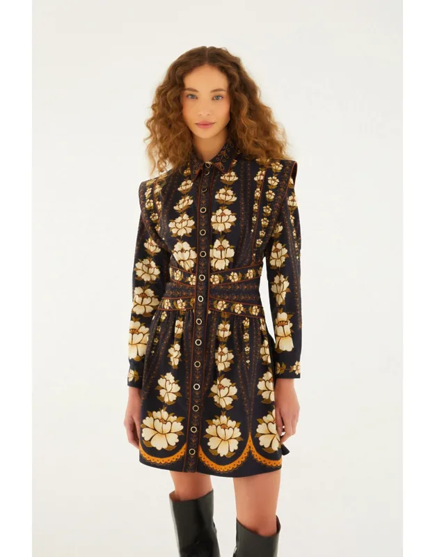 Embroidered Flower Mini Dress