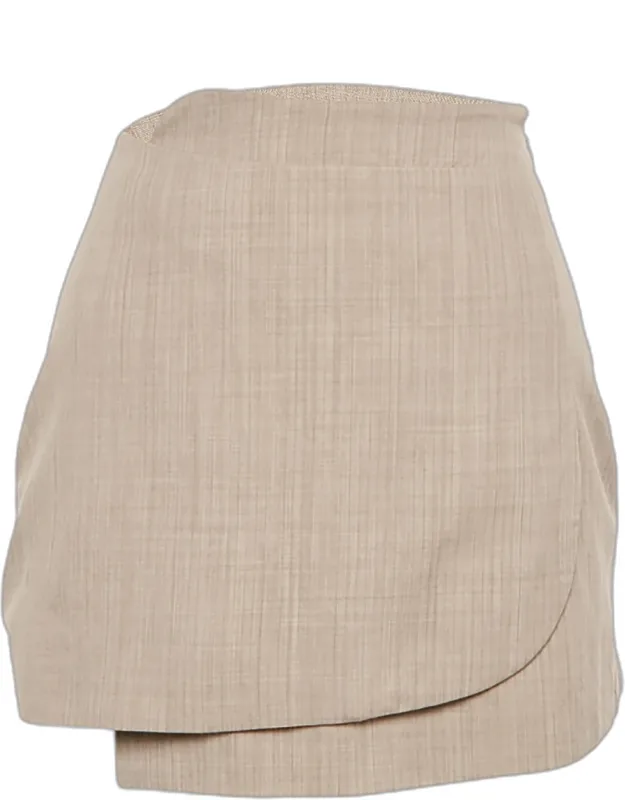 Wool Wrap Style Mini Skirt