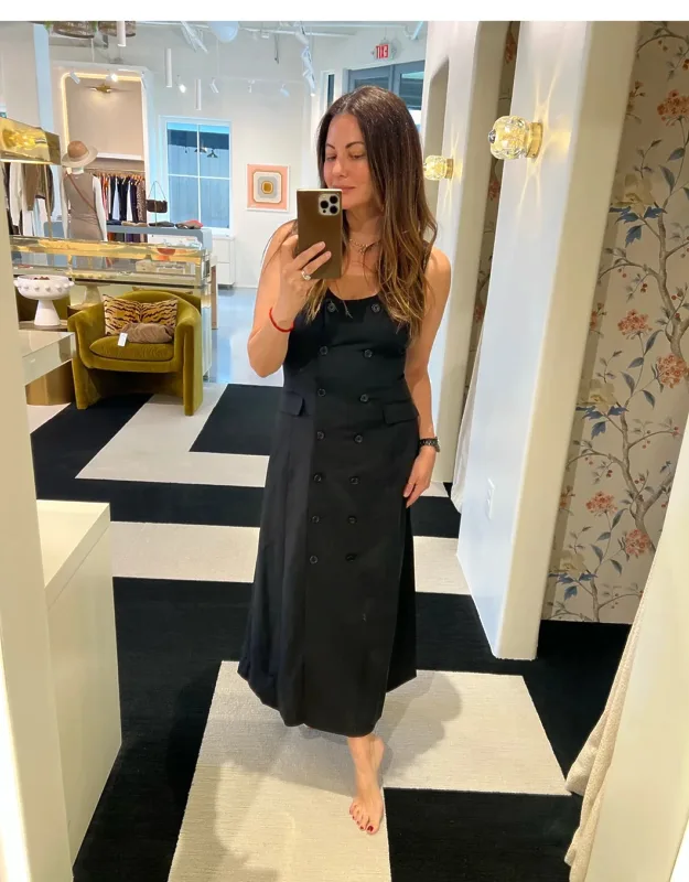 Scoop Neck Double Breasted Dress