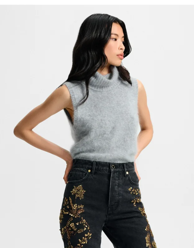 Mazzy Brushed Cashmere Sleeveless Sweater