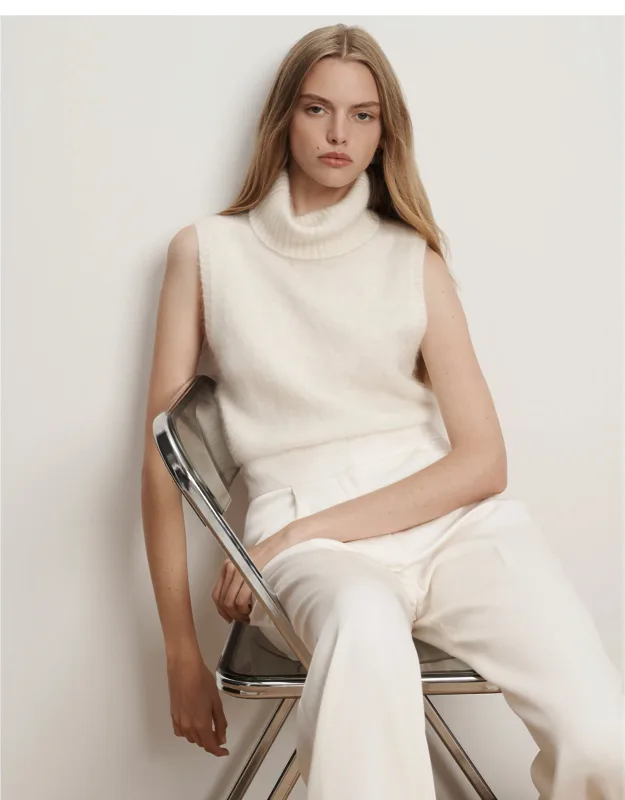 Mazzy Brushed Cashmere Sleeveless Sweater