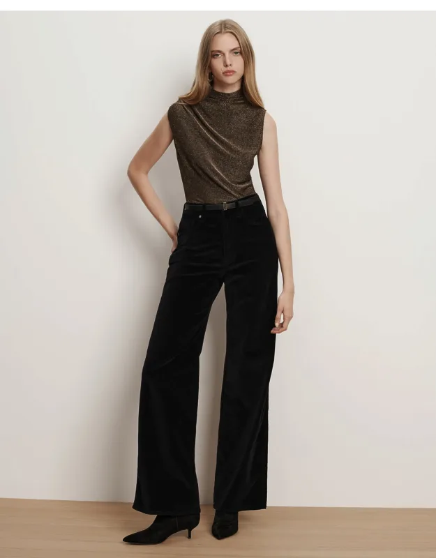 Velvet Wide-leg Pants