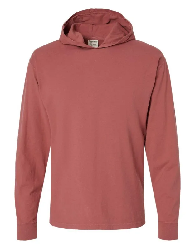 Garment-dyed Jersey Hooded Long Sleeve T-shirt
