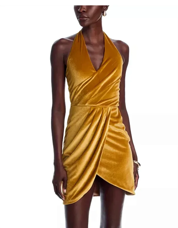 Elaria Mini Velvet Halter Dress