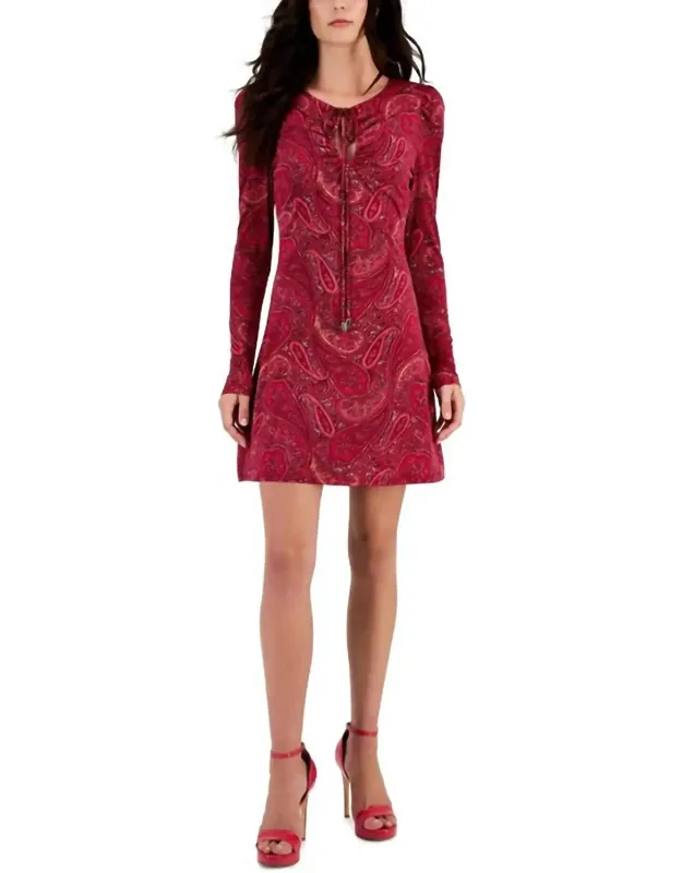 Paisley Shift Mini Dress