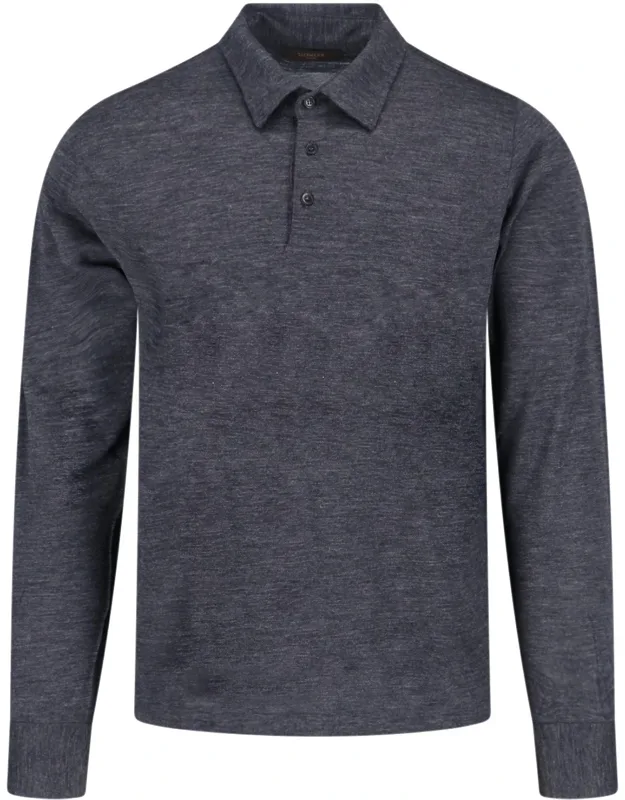 Polo Shirt With Classic Collar And Ribbed Trims