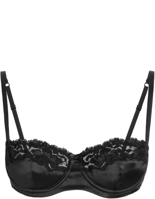 Satin And Lace Balconette Bra