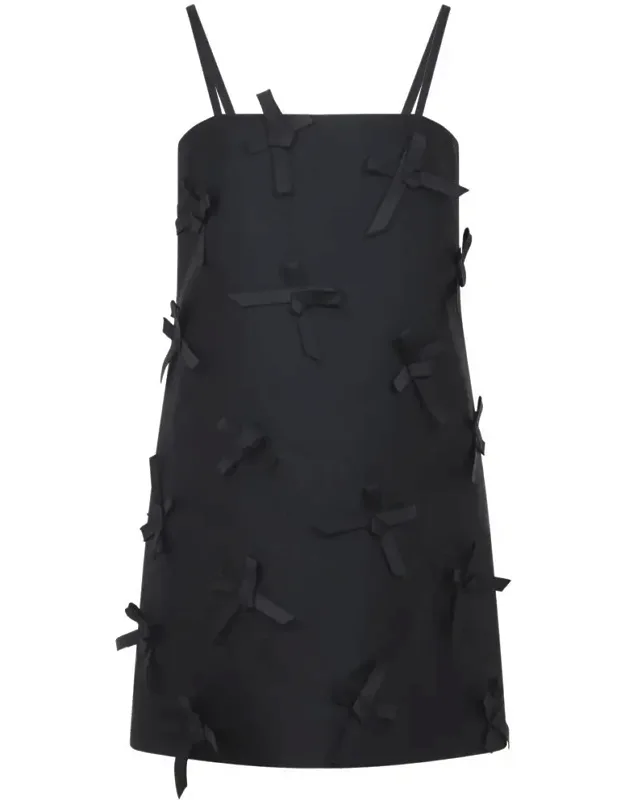 Dress With Tonal Silk Bow Details