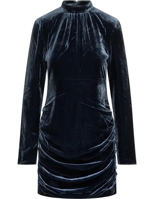 Draped Velvet Mini Dress