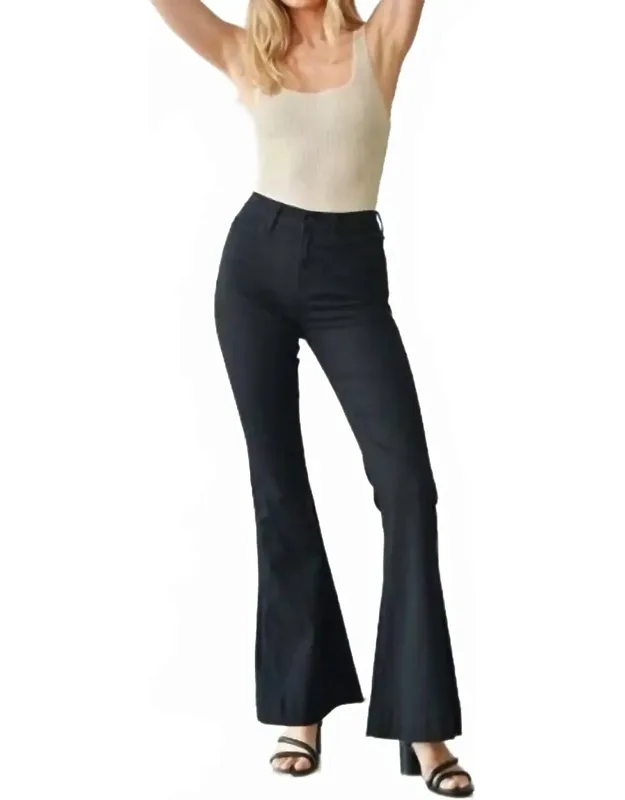 High Rise Trouser Hem Flare Jeans