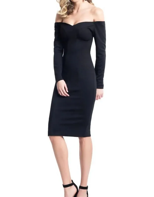Off Shoulder Jersey Cocktail Dress
