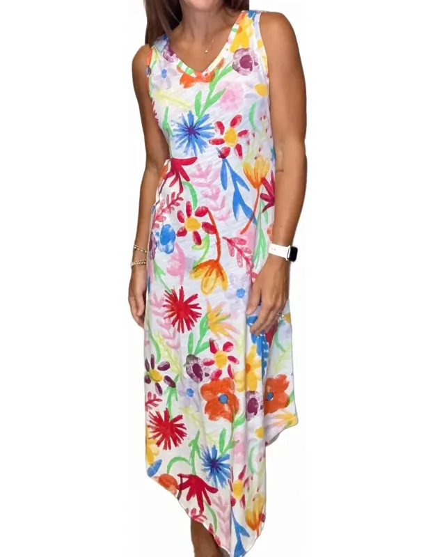 Sleeveless V-neck Dress