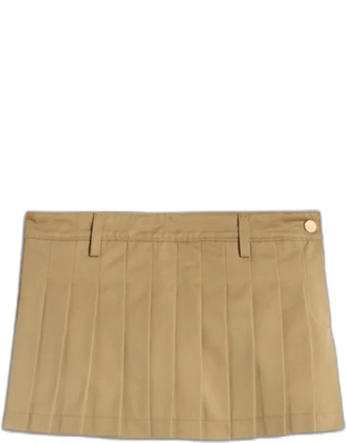 Comfort Twill Pleated Mini Skirt