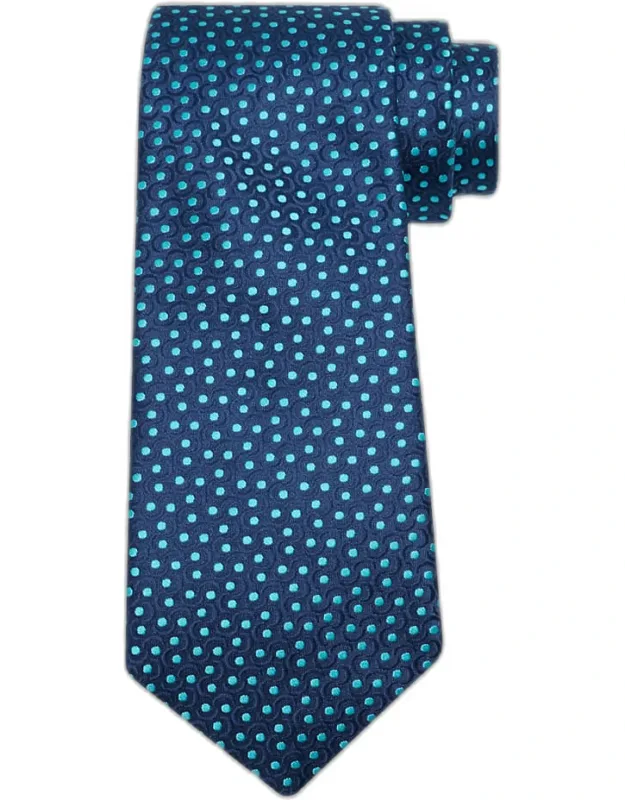 Swirl Polka Dot Silk Tie