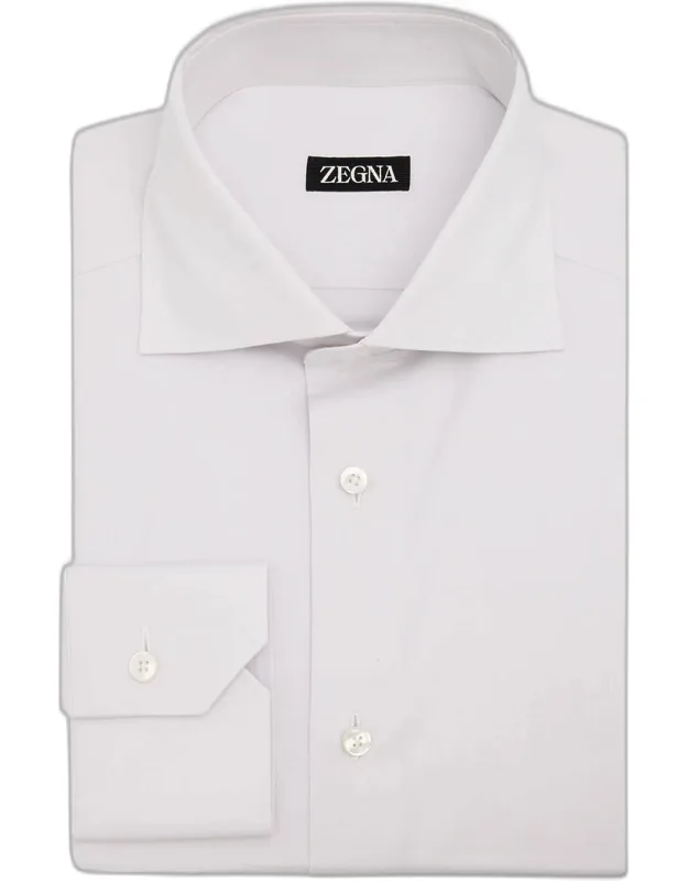 Solid Cotton Twill Dress Shirt