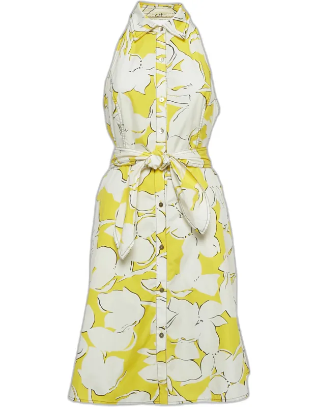Printed Cotton Halter Neck Dress