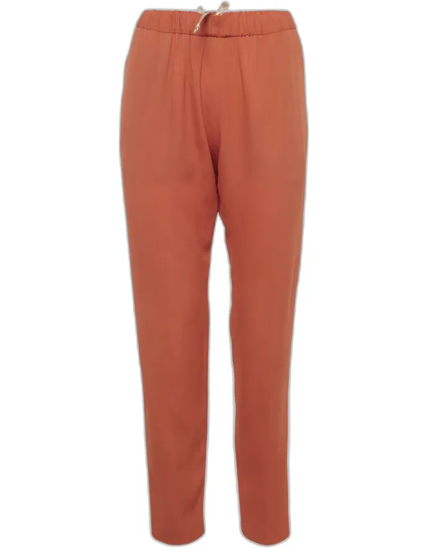 Burnt Orange Crepe Formal Trousers