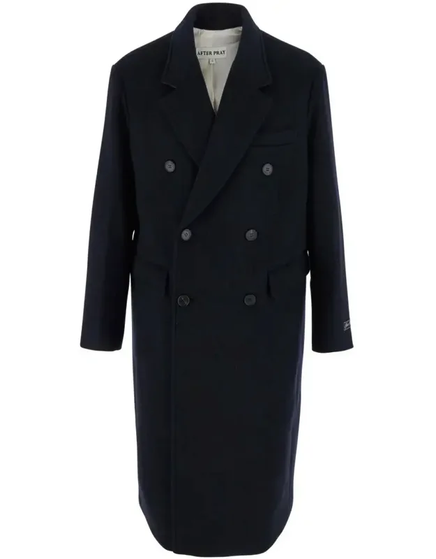 Bless Double-breasted Coat With Notched Revers And Logo Patch On The Cuff In Wool Blend