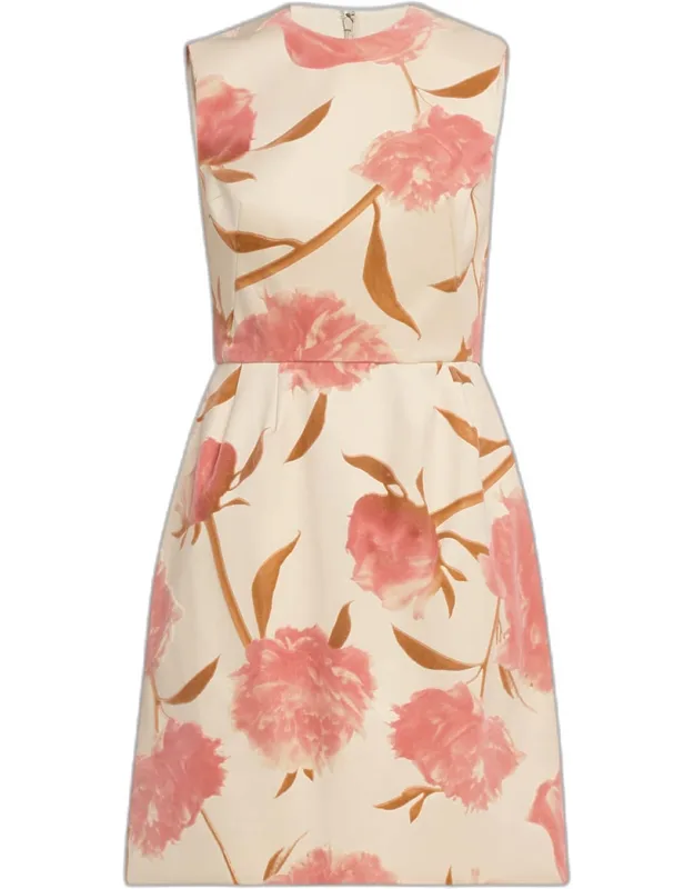 Floral Sleeveless Fit-and-flare Mini Dress