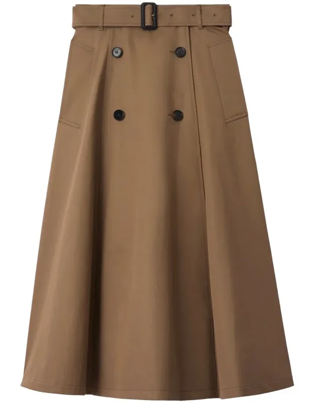 Gabardine Midi Trench Skirt