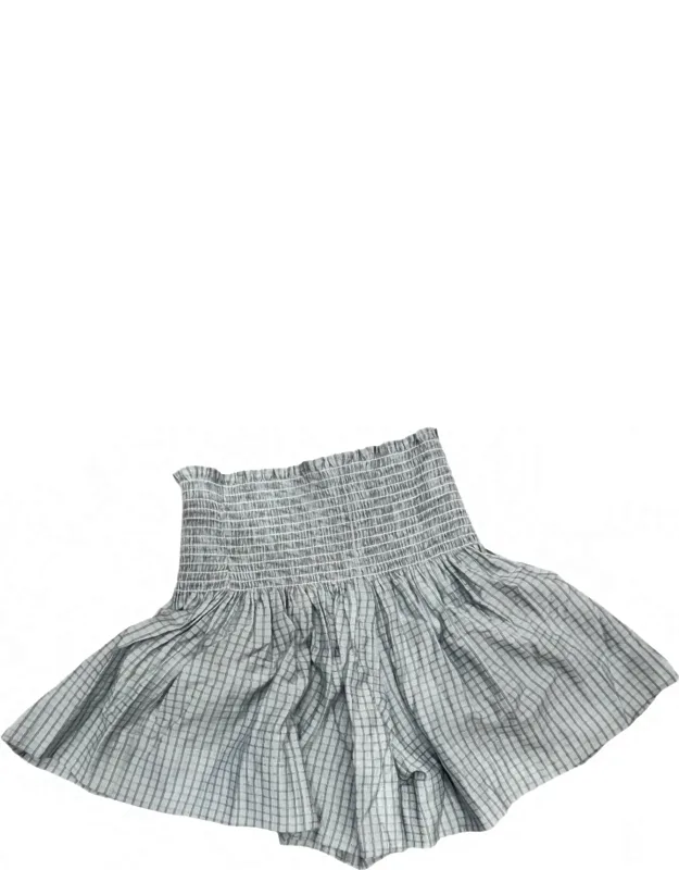 Erica Mini Skirt In Plaid With Shirred Waistband And Pull-on Closure