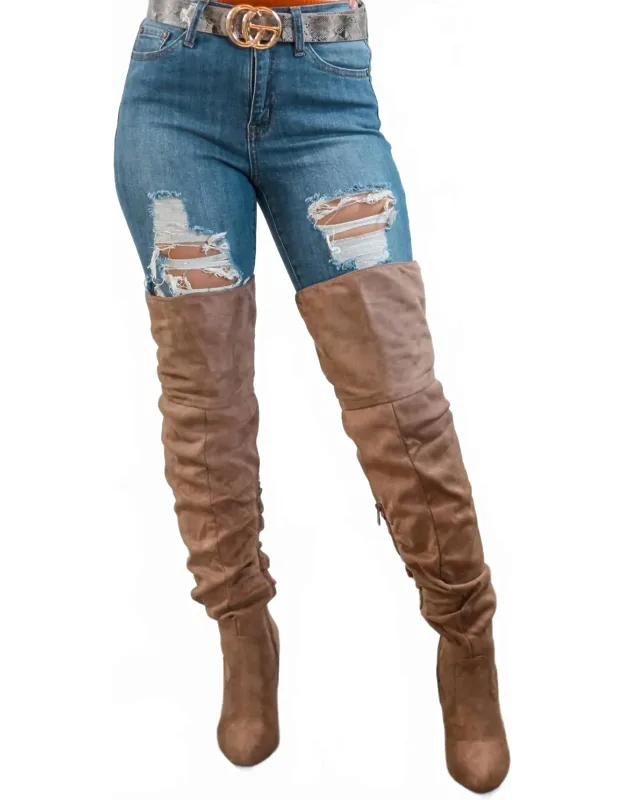 Unmatchable Pointy Slouchy Knee And Thigh High Boots