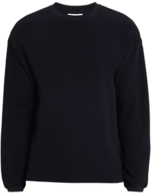 Cotton Waffle Textured Long-sleeve T-shirt