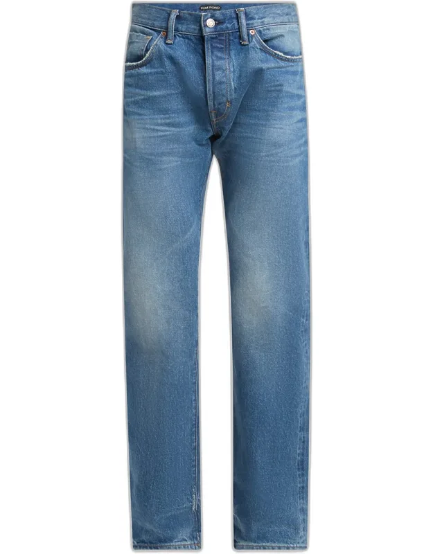 Light Wash Selvedge Straight Fit Jeans